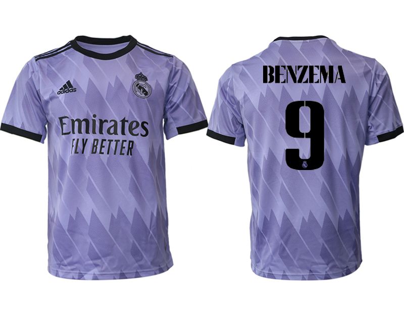 Men 2022-2023 Club Real Madrid away aaa version purple #9 Soccer Jersey->customized soccer jersey->Custom Jersey